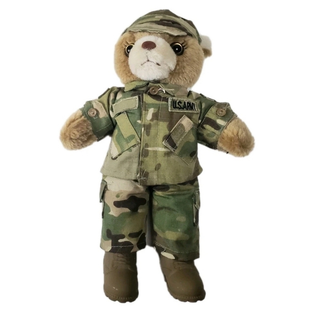 Bear Forces Of America US ARMY Teddy Bear 11" Plush W/ Authentic Camo Uniform